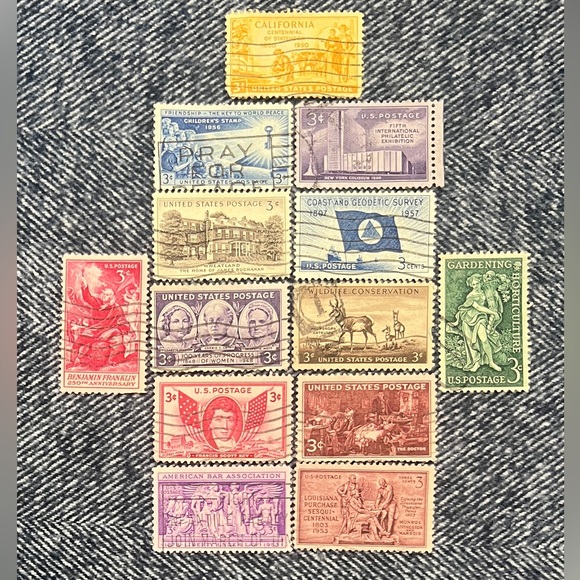 US Postal Service Other - US Stamps Cancelled $.03 Various Series/Dates. Lot N - 13 stamps